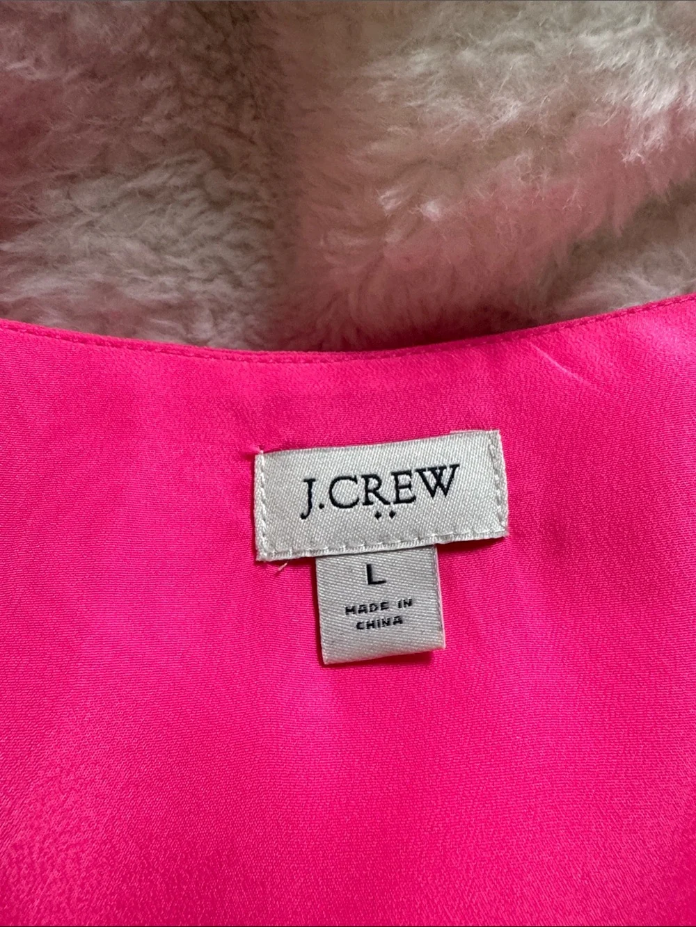 J. Crew Bright Fuchsia V-Neck Button-Front Blouse